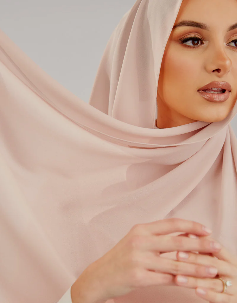 Chiffon Shawl - Shades of Light Pink - Image 5