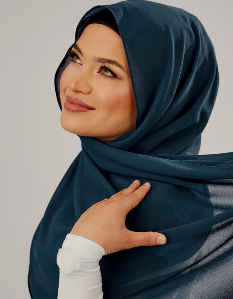 Chiffon Shawl - Shades of Teal - Image 10