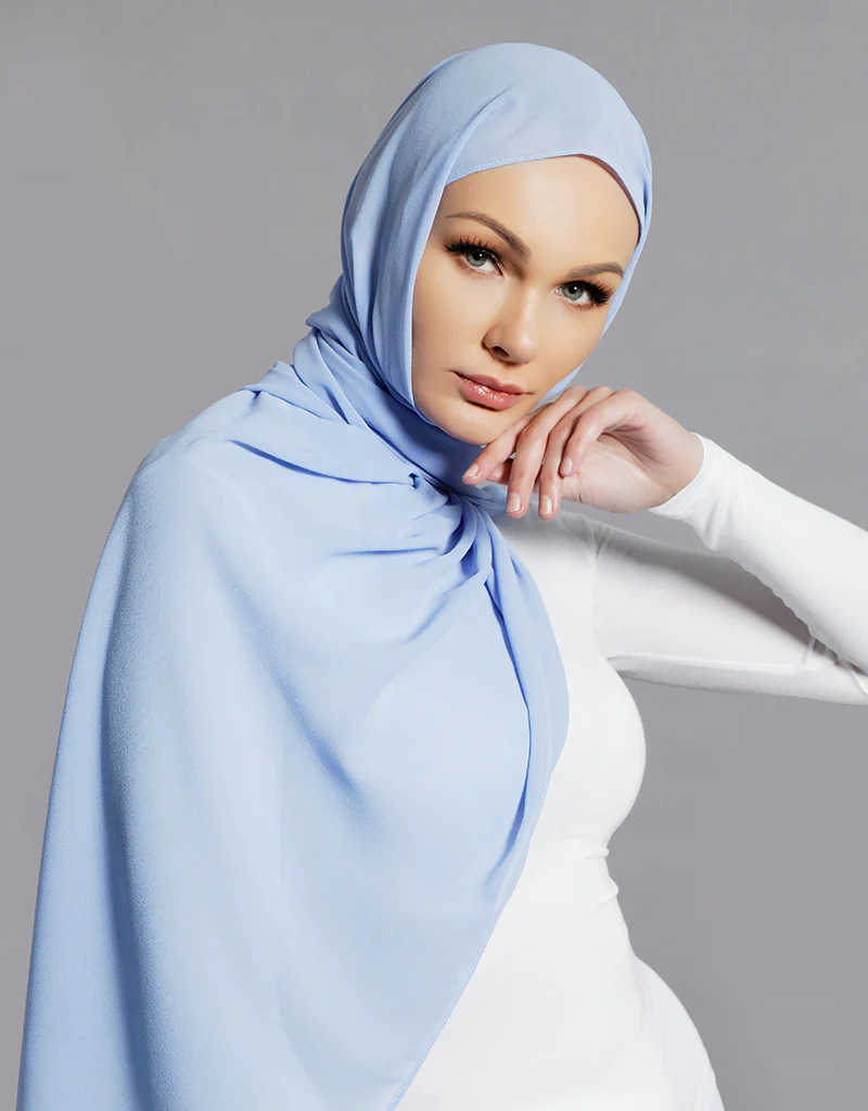 Chiffon Shawl - Baby Blue