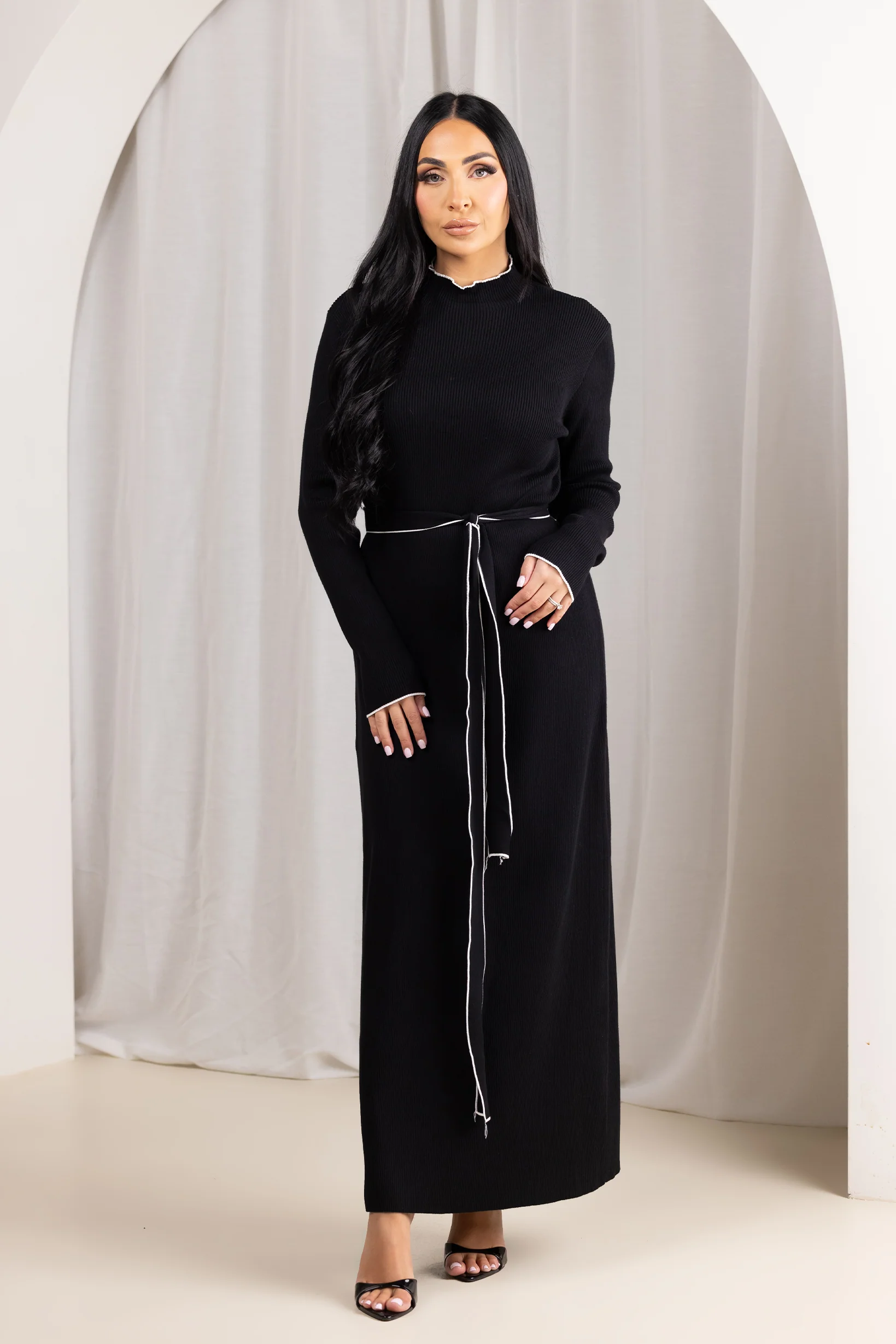 Claudelle Piping Knit Dress - Image 9