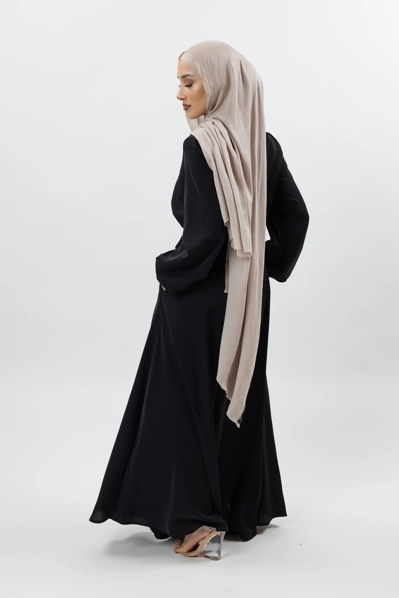Closed Sleeve Abaya - Shades of Black - Image 9