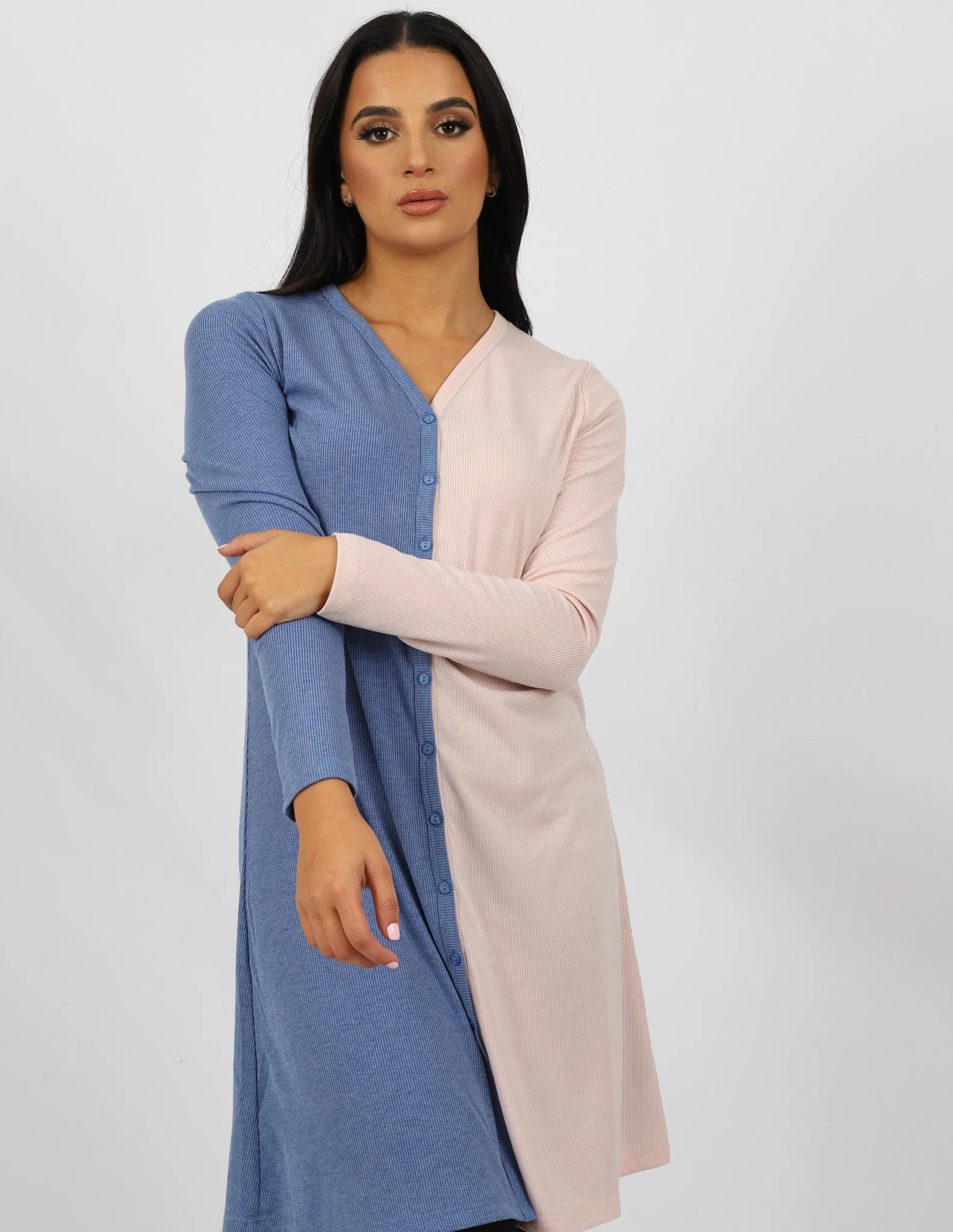 Colour Block Knit Button Cardigan - Image 2