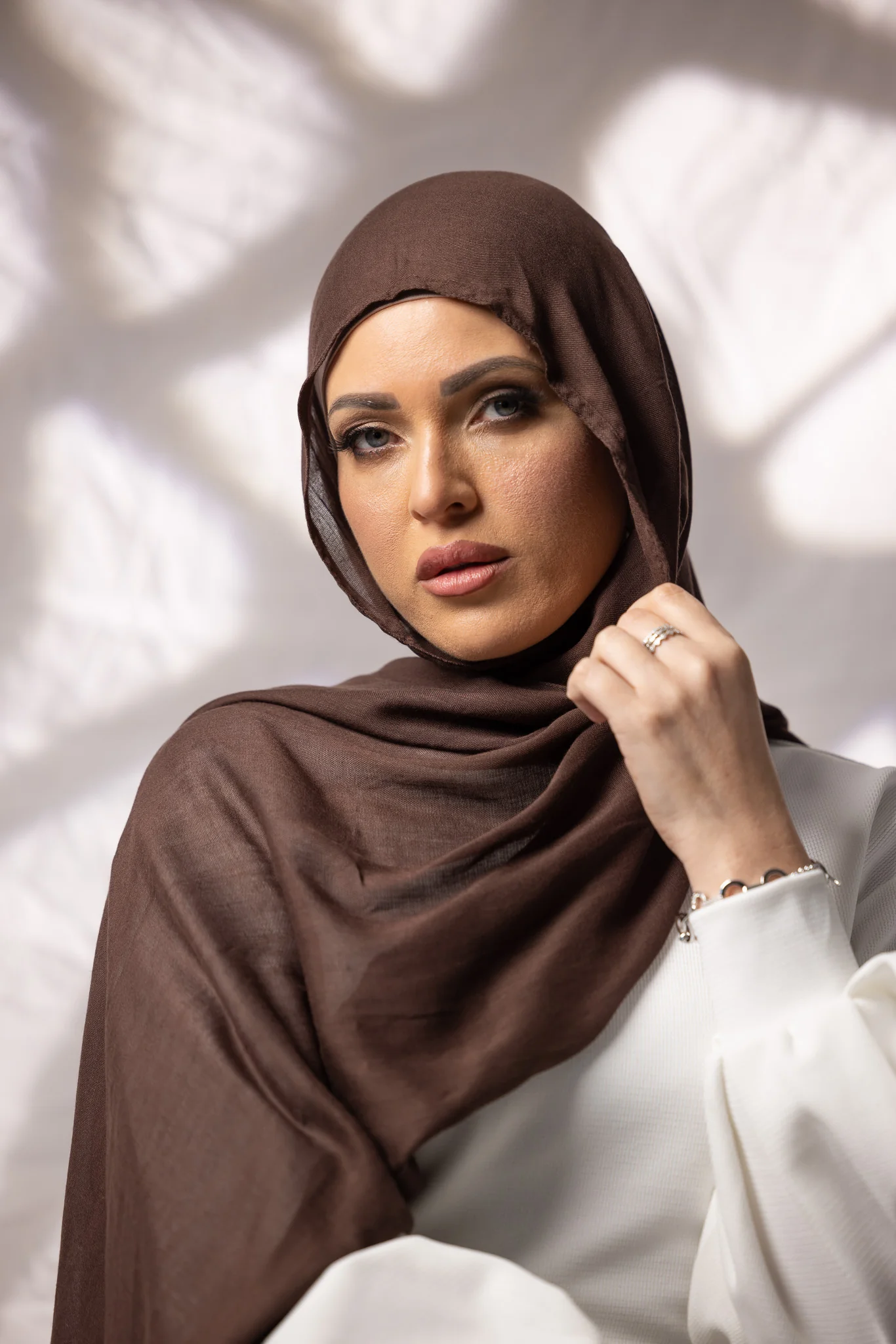 Cotton Modal Shawls - Dark Brown - Image 14