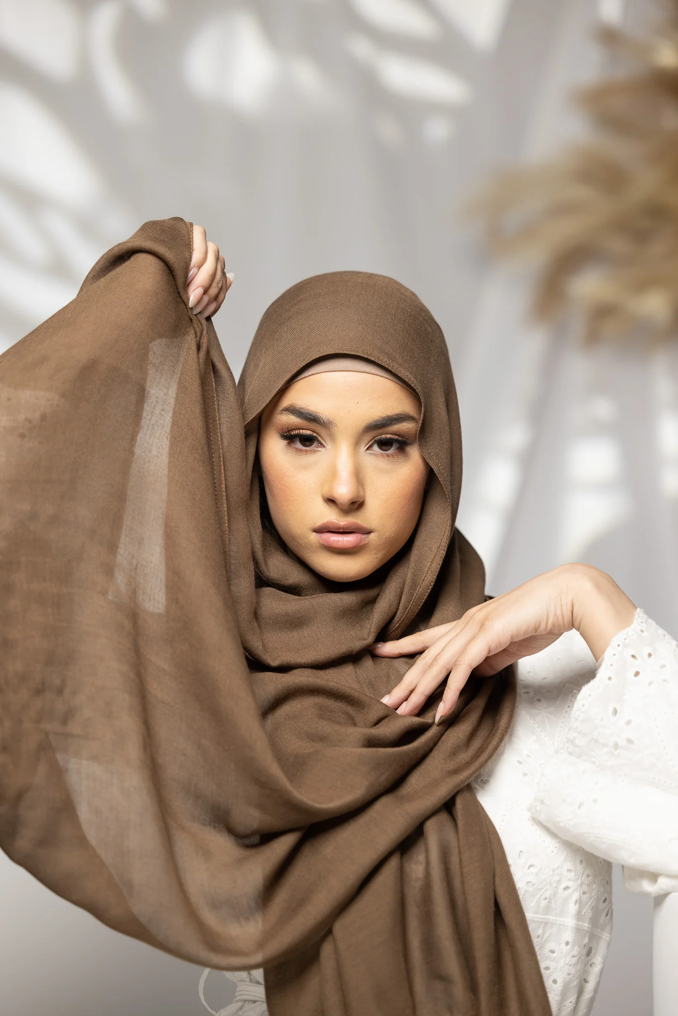Cotton Modal Shawls - Dark Brown - Image 21