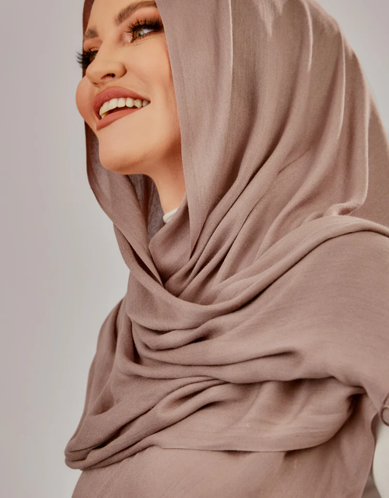 Cotton Tassel Twisted Shawl - Shades of Dark Nude - Image 5