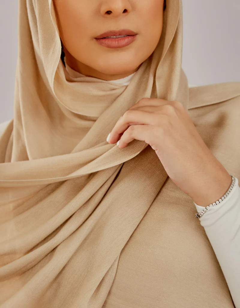 Cotton Tassel Twisted Shawl - Shades of Light Nude - Image 12
