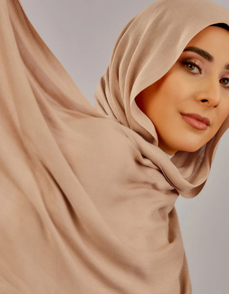 Cotton Tassel Twisted Shawl - Shades of Light Nude - Image 15