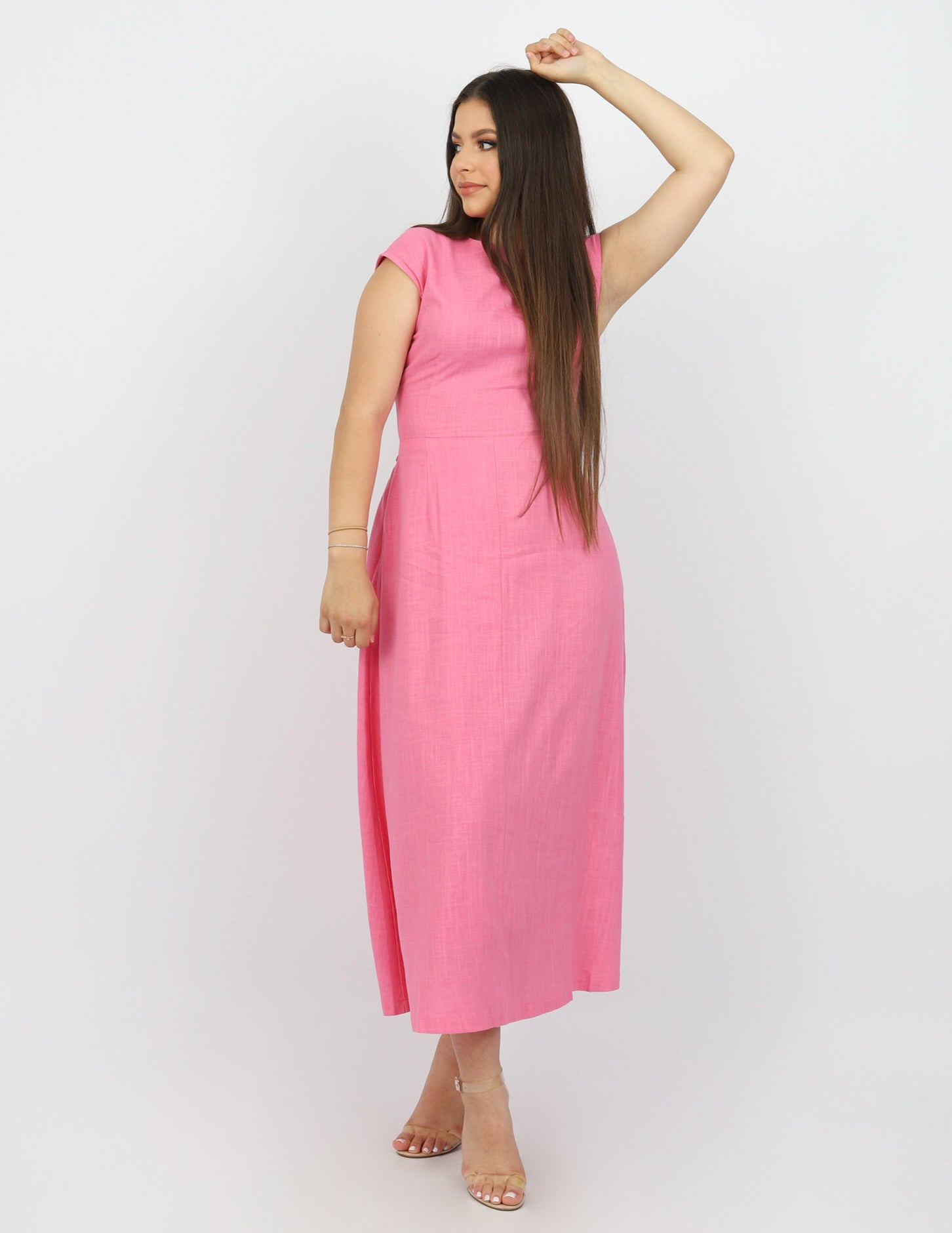 Cotton Tie Back Midi Dress - Image 5