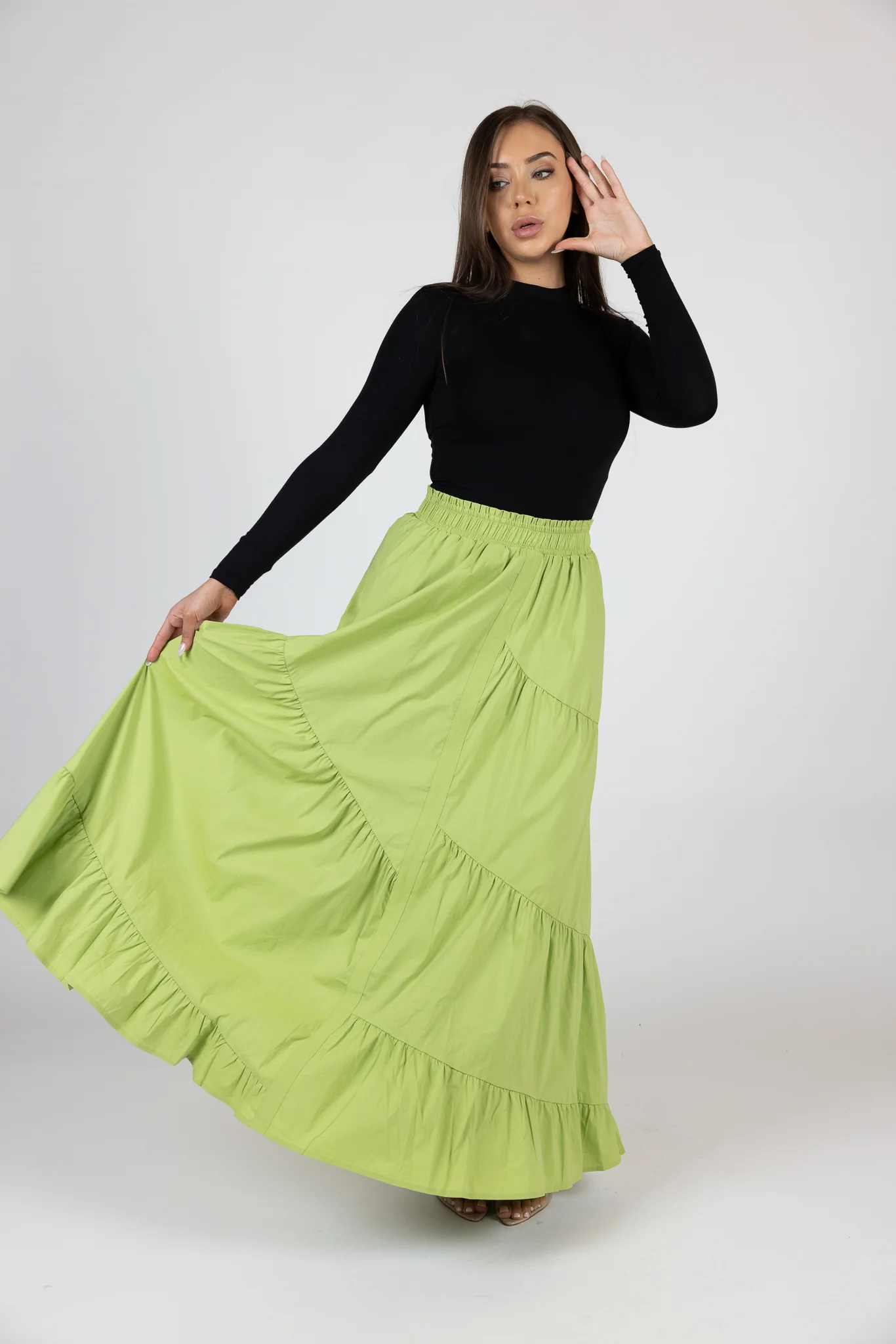 Cotton Tiered Skirt - Image 3