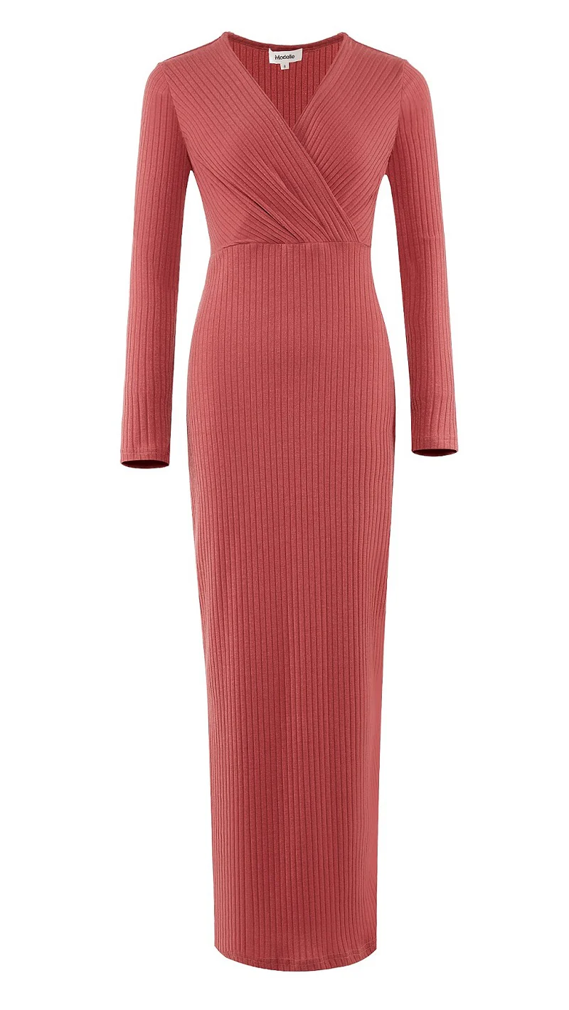 Crossover Rib Dress - Image 5