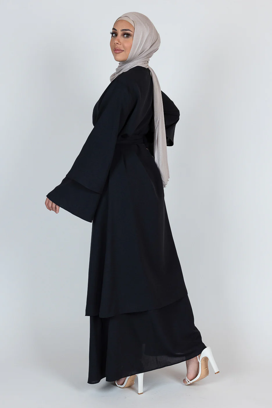 Dala Layered Wrap Abaya - Image 11