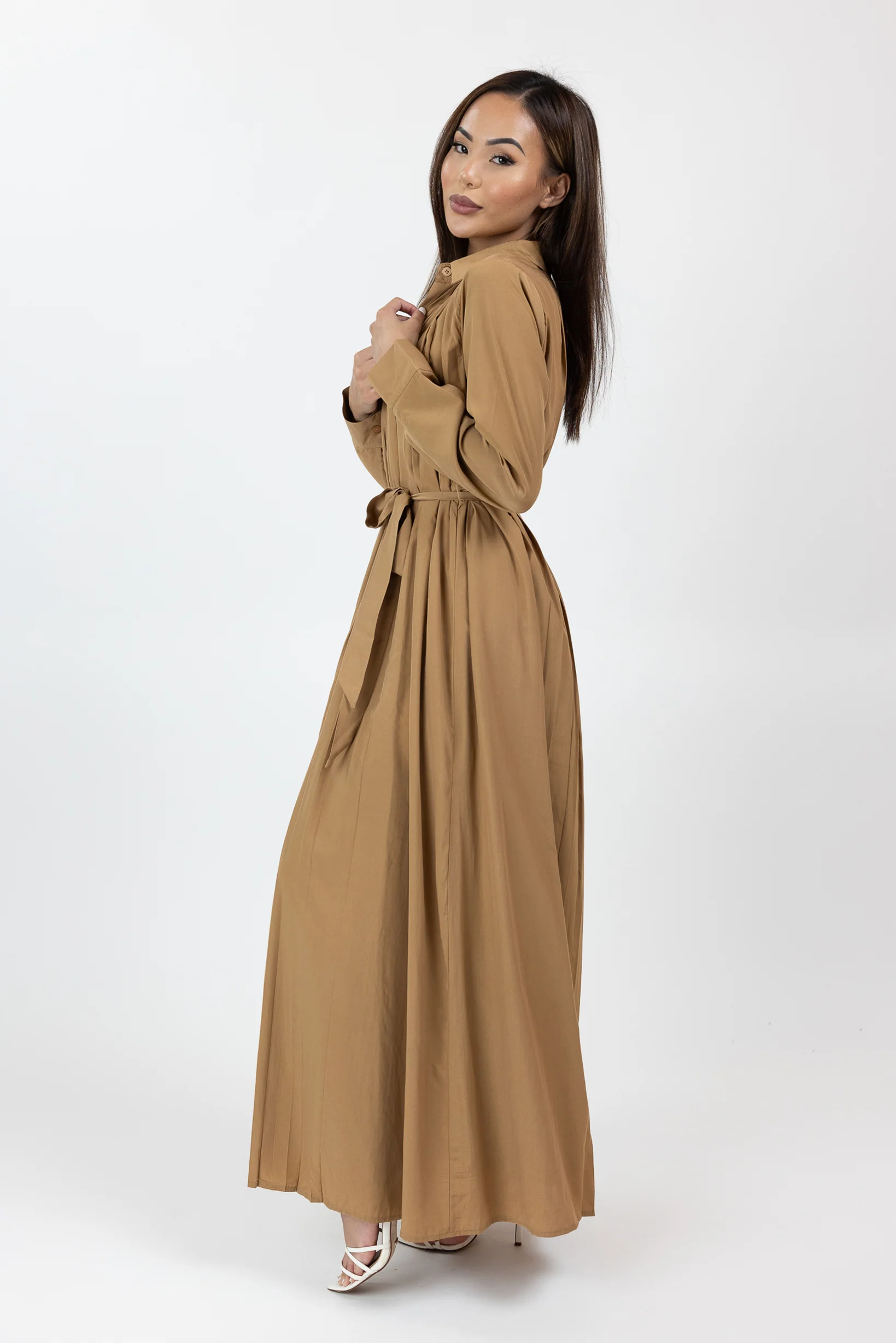Dara Pleated Shirt Dress - Image 5