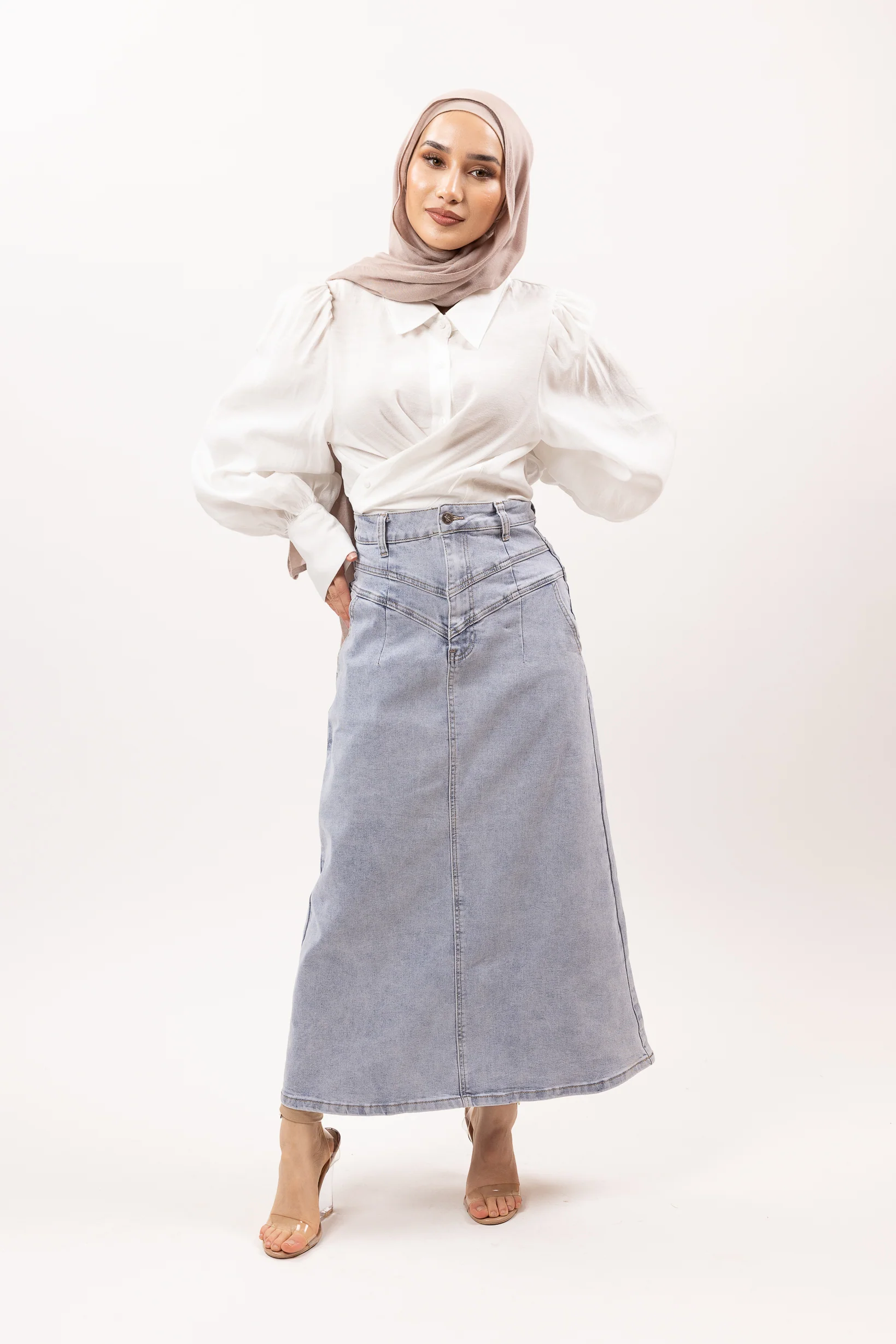 Deluxe Vintage Denim Skirt - Image 2