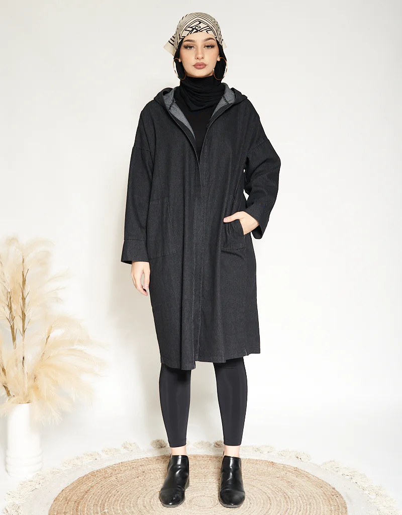 Denim Hooded Trench - Image 5