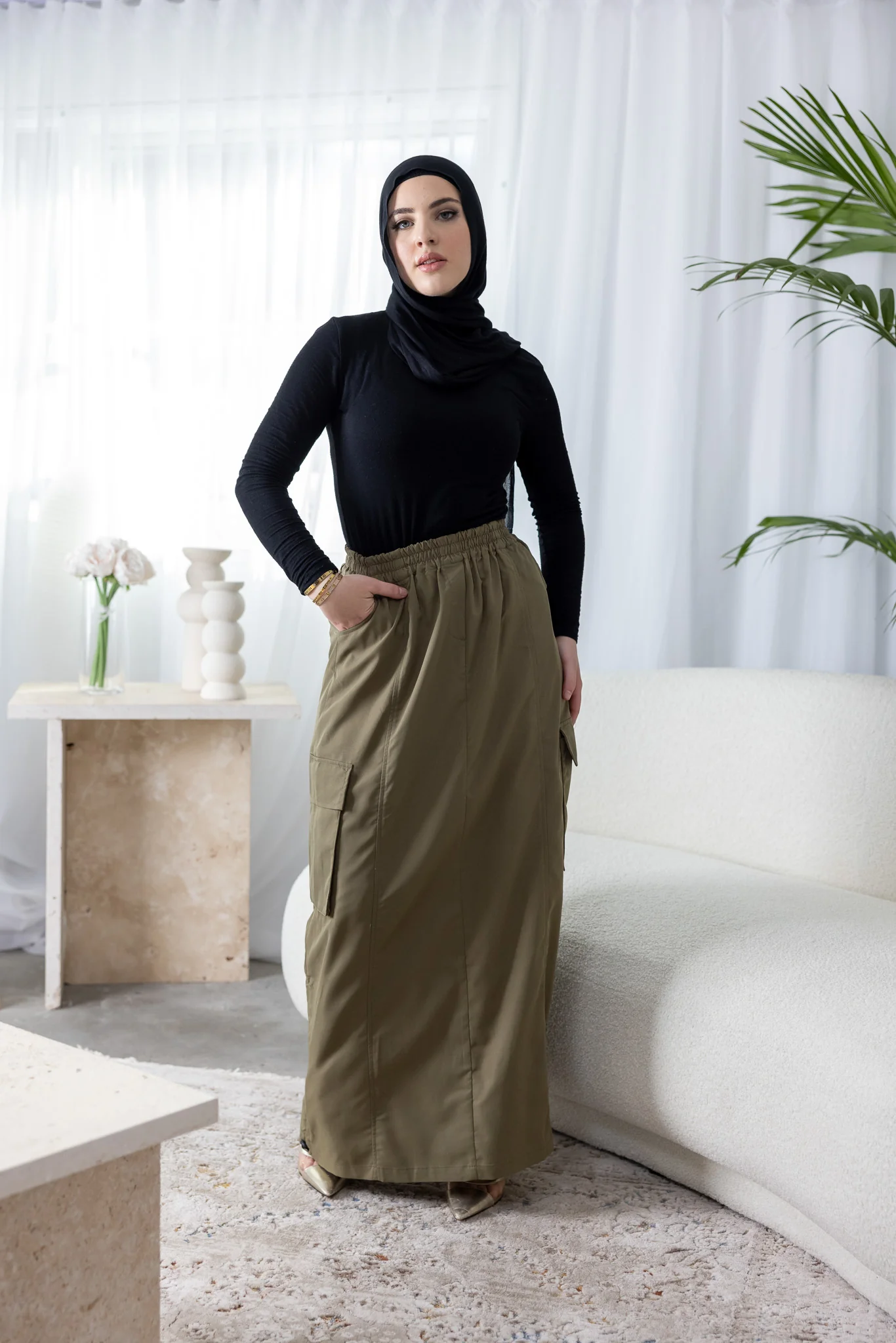 Drawstring Cargo Skirt - Image 3