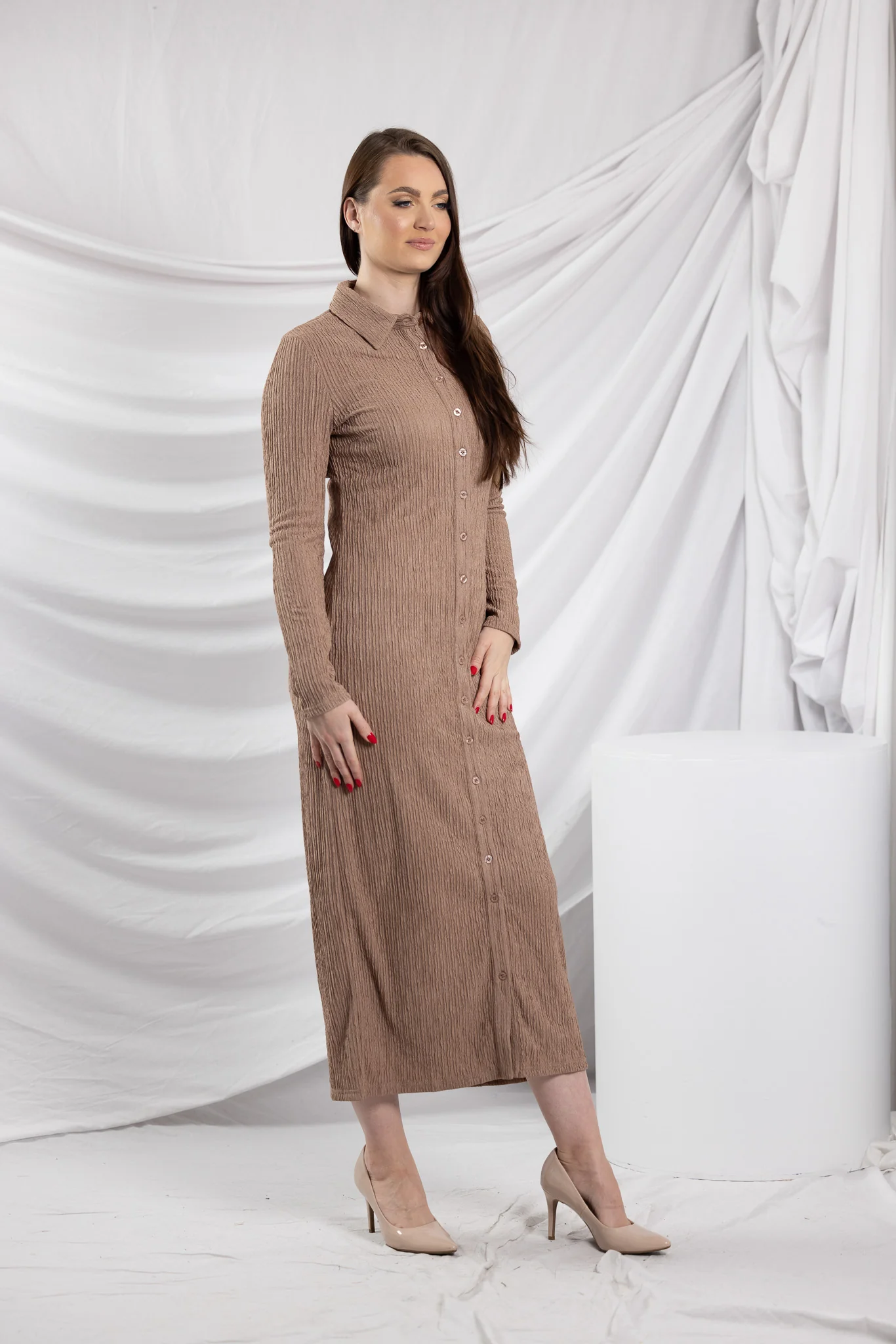 Dream Textured Shirt Dress - Image 15