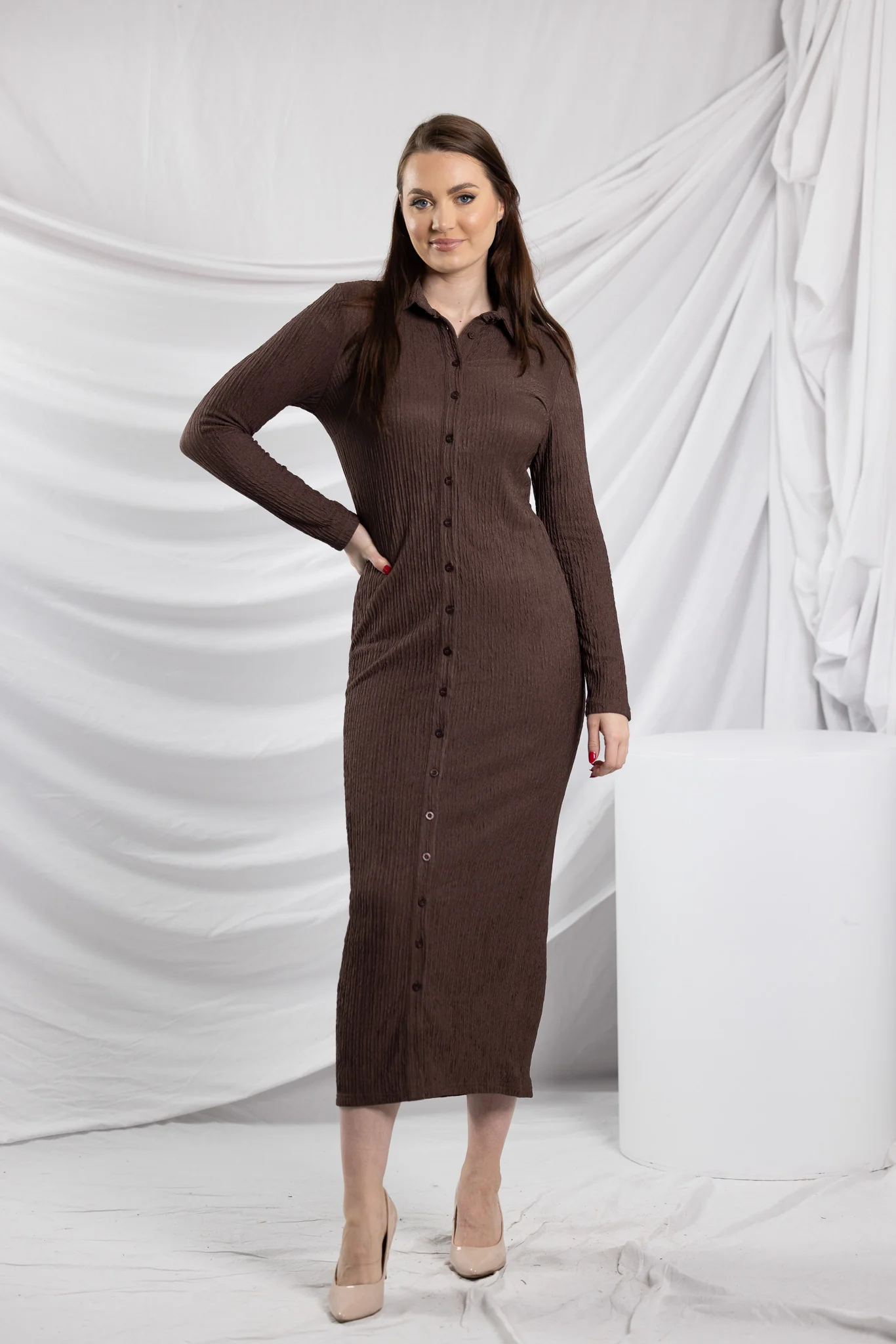 Dream Textured Shirt Dress - Image 7
