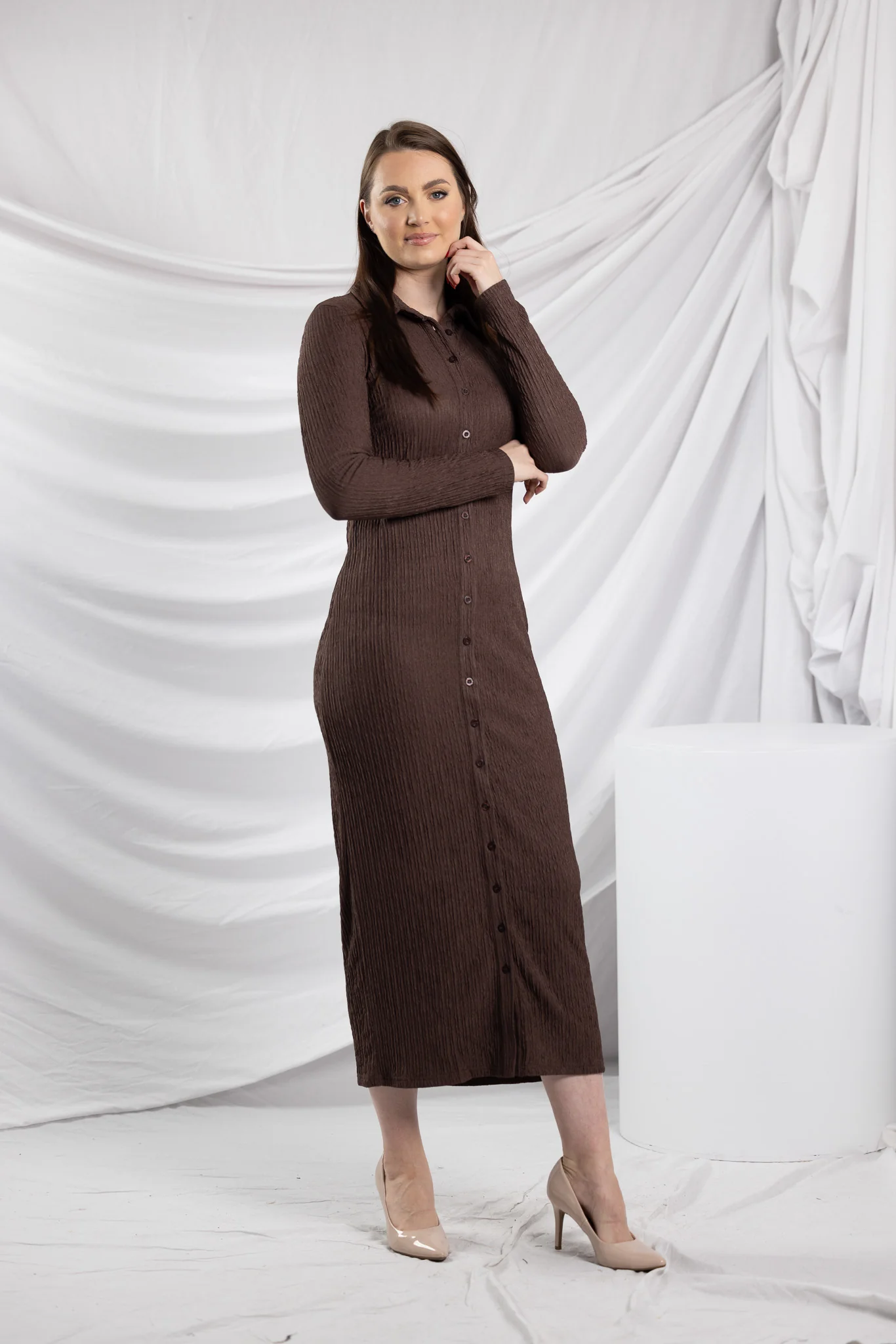 Dream Textured Shirt Dress - Image 9