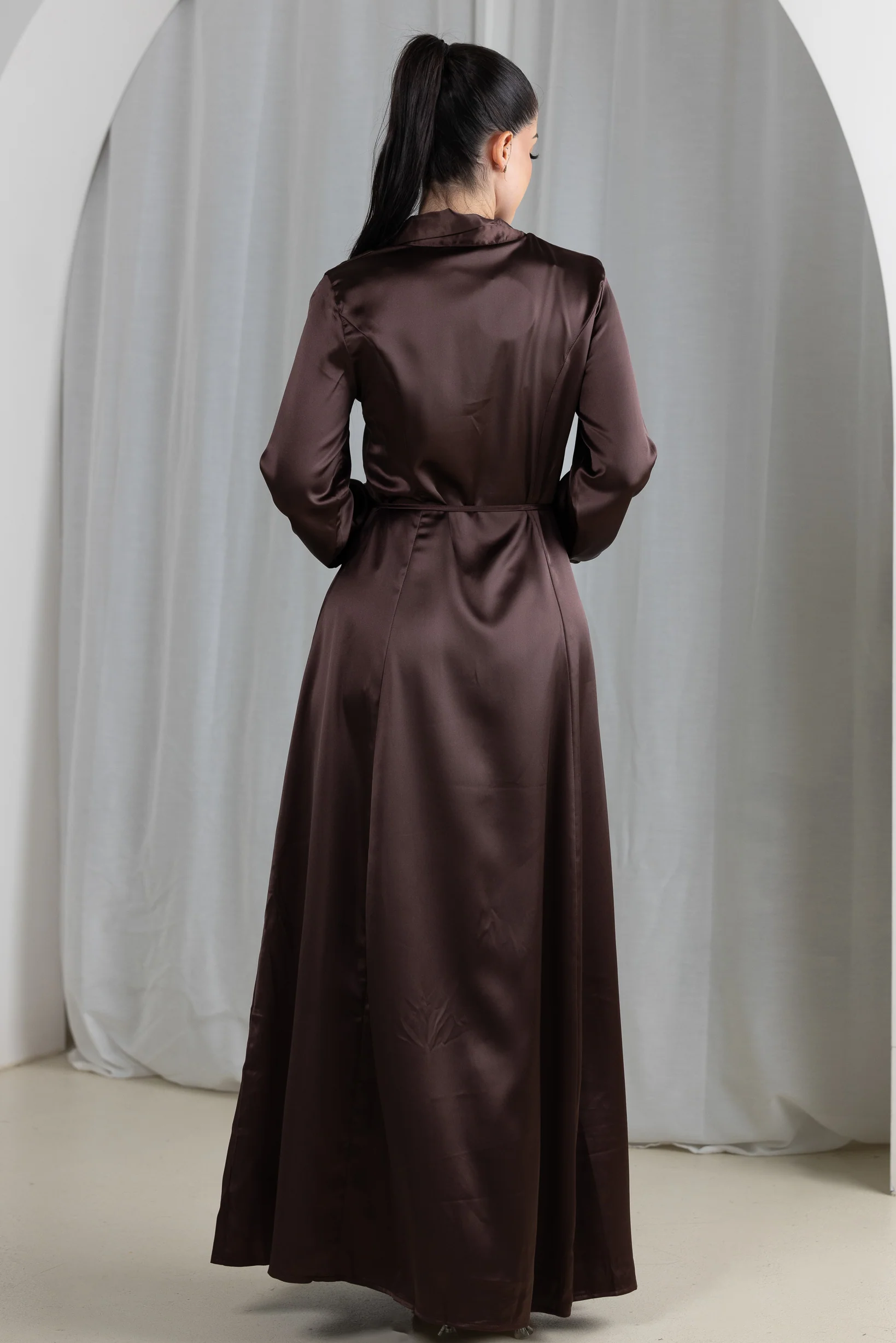 Elayna Satin Shirt Dress - Image 10