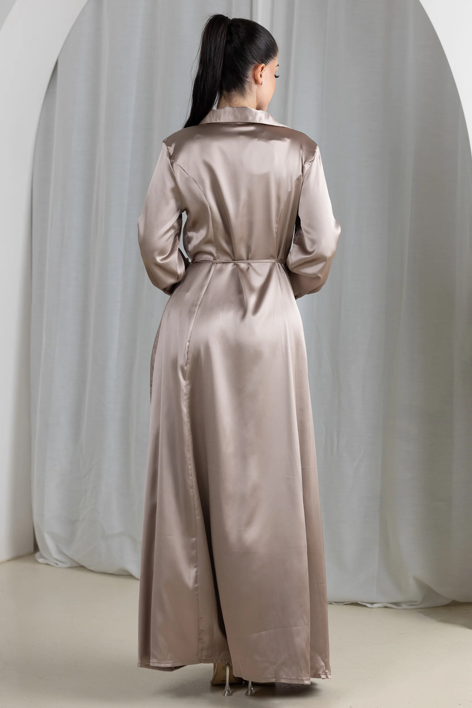 Elayna Satin Shirt Dress - Image 7