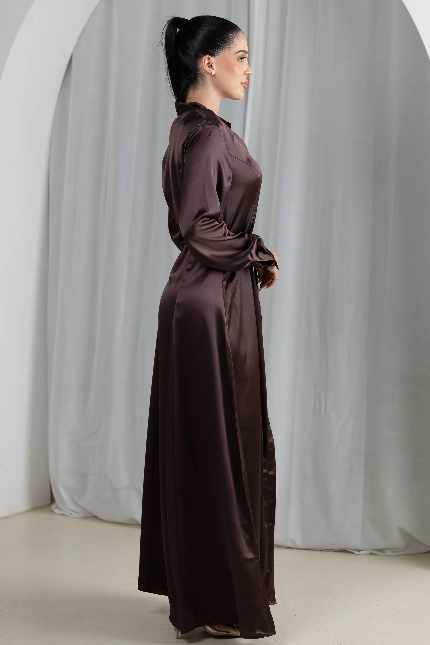 Elayna Satin Shirt Dress - Image 9