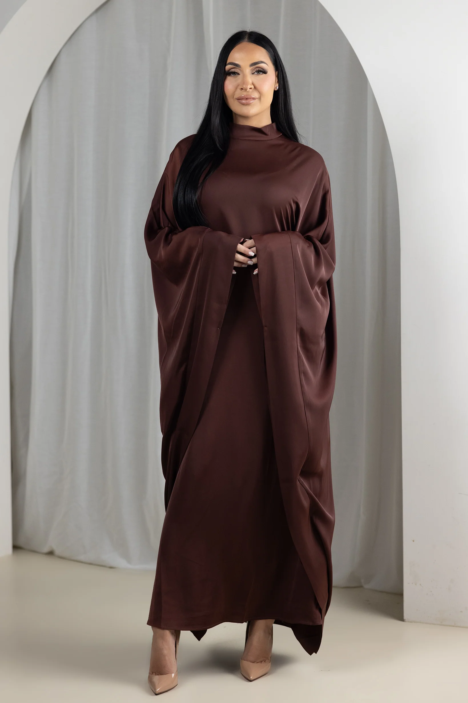 Eminent Satin Tie Back Kaftan - Image 5