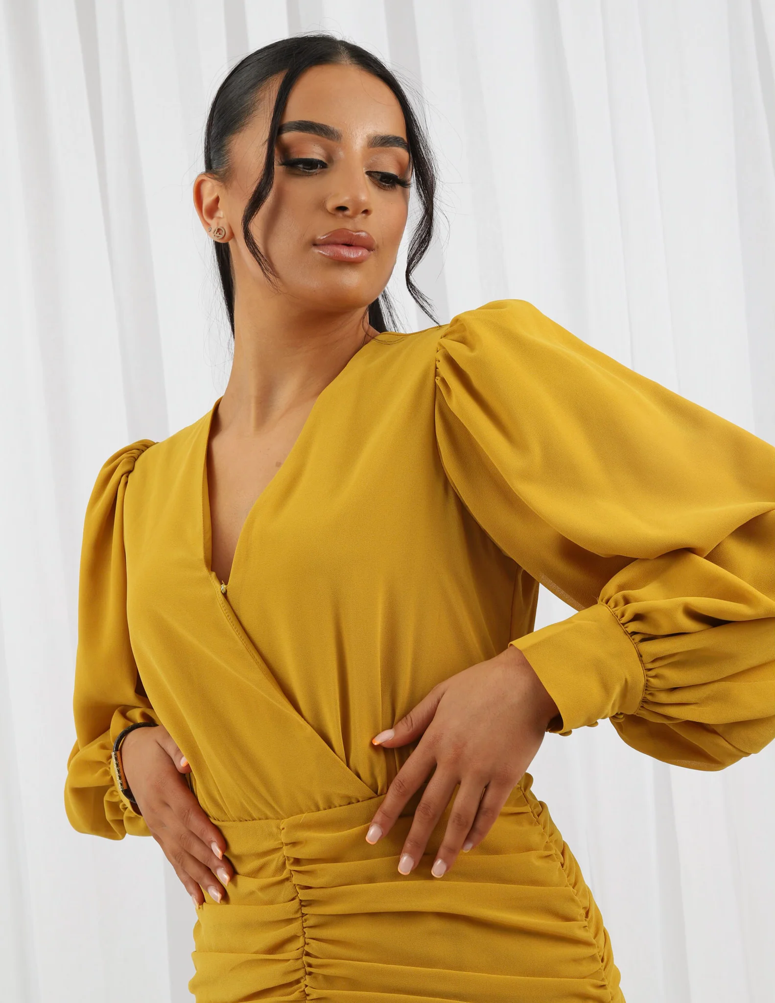 Enya Ruched Waist Dress - Image 6