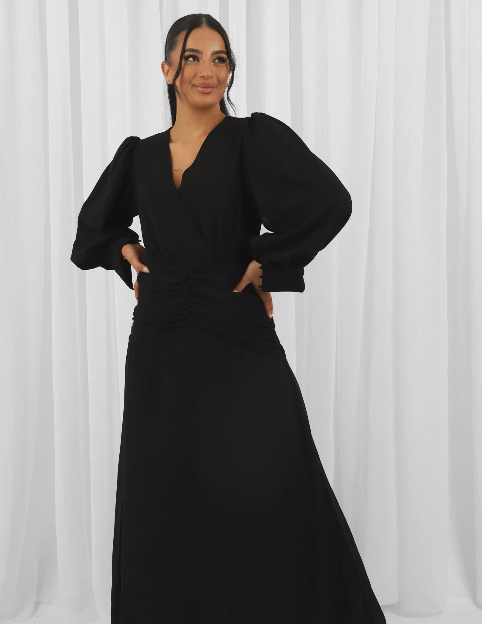 Enya Ruched Waist Dress - Image 7