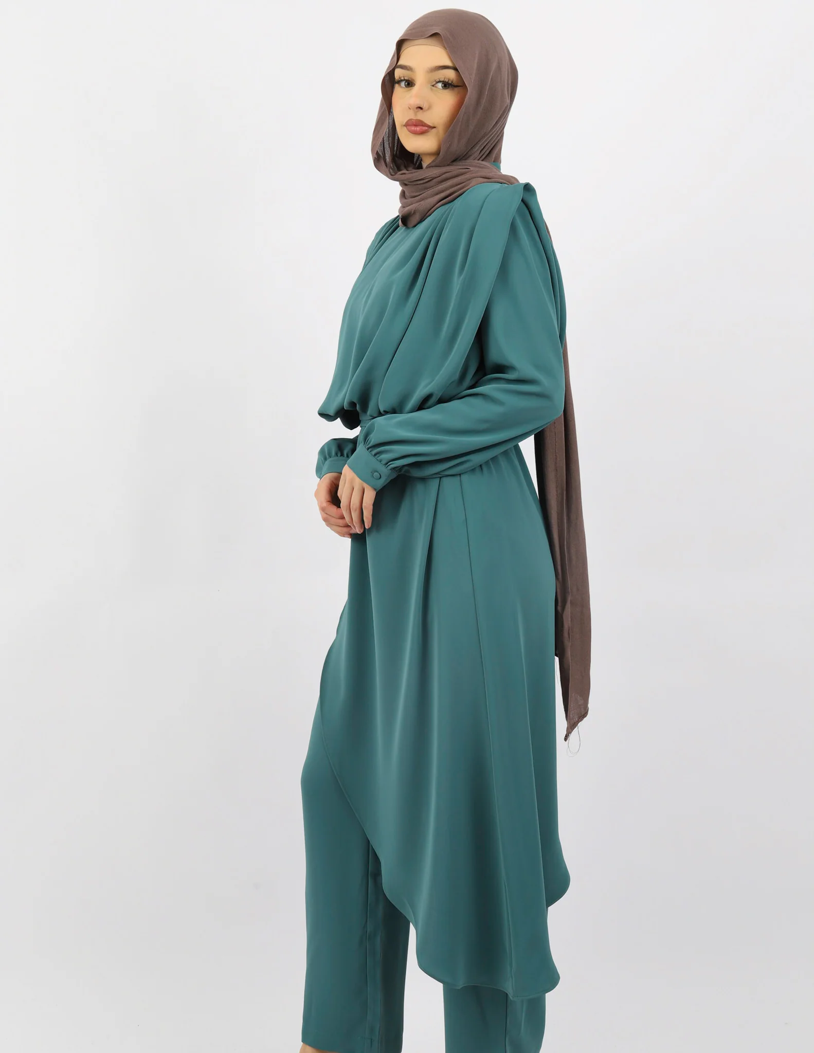 Escape Azora Asymmetric Blouse and Pants Set - Image 11
