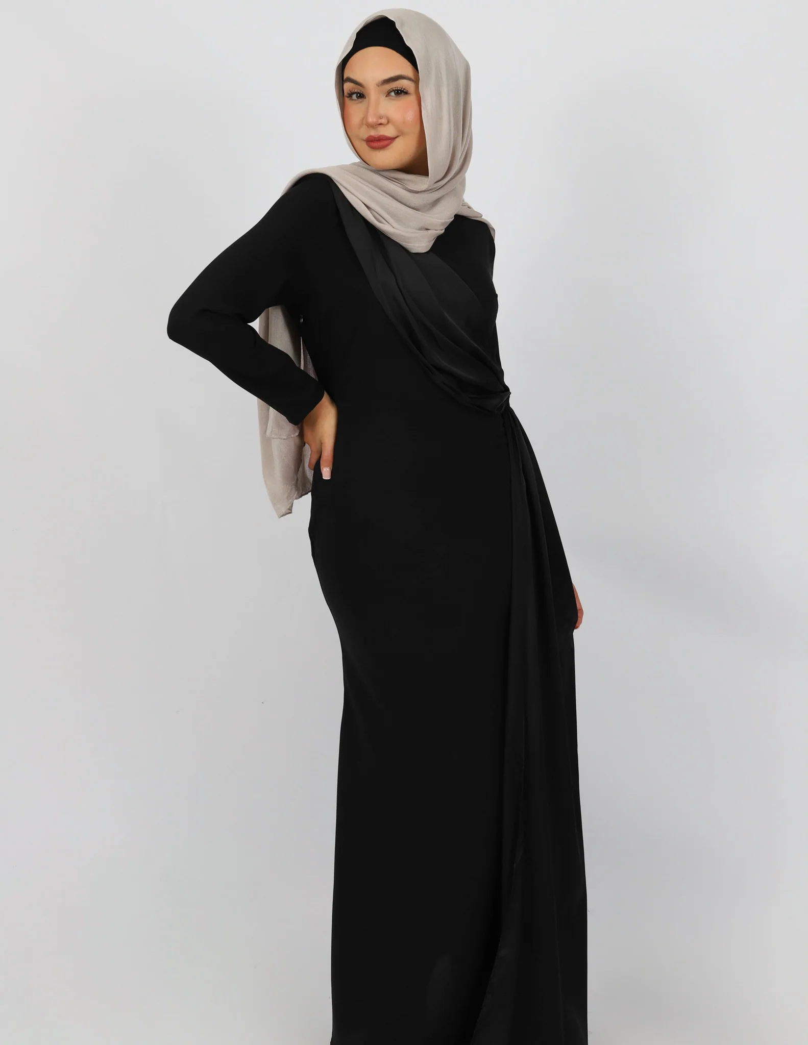 Escape Kalina Satin Drape Dress - Image 11