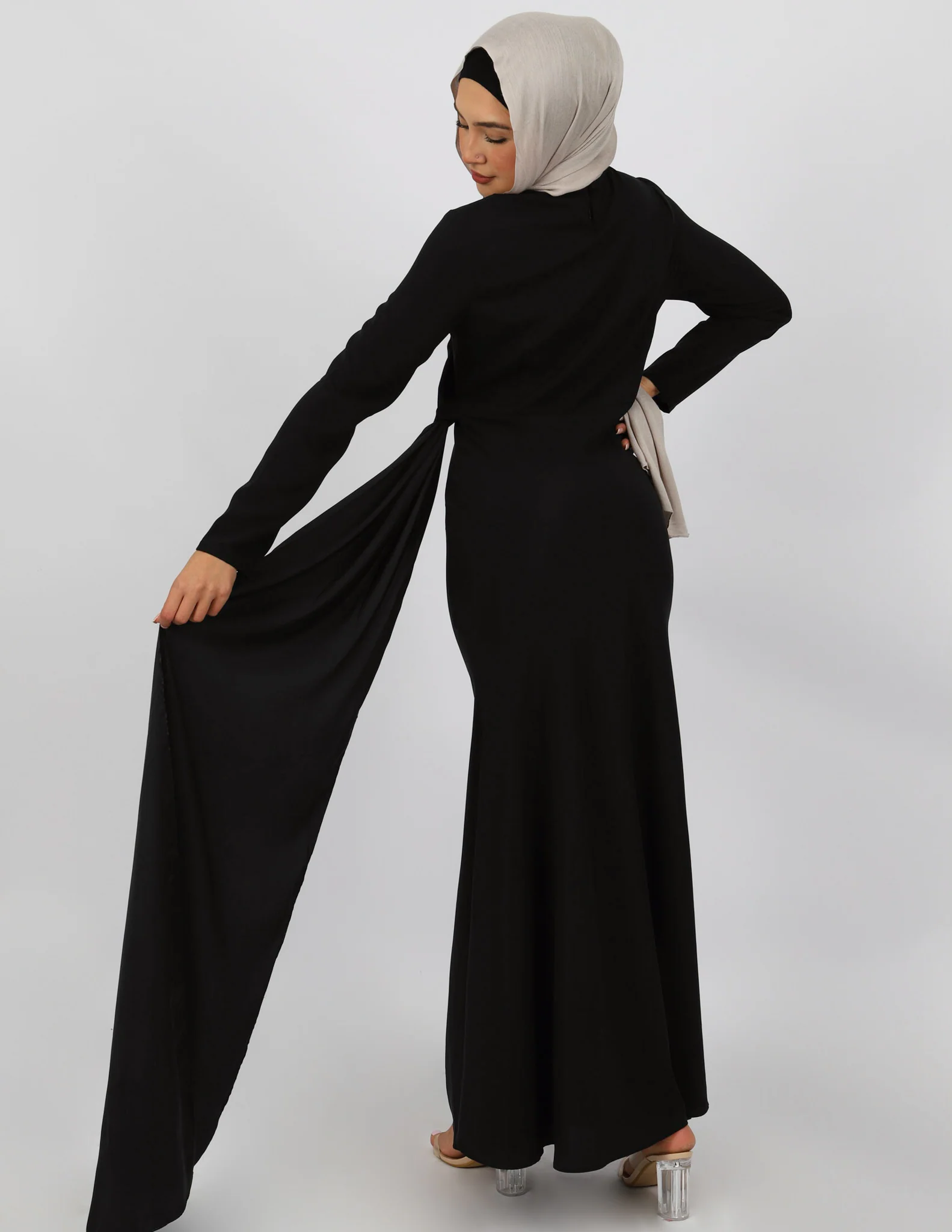 Escape Kalina Satin Drape Dress - Image 14