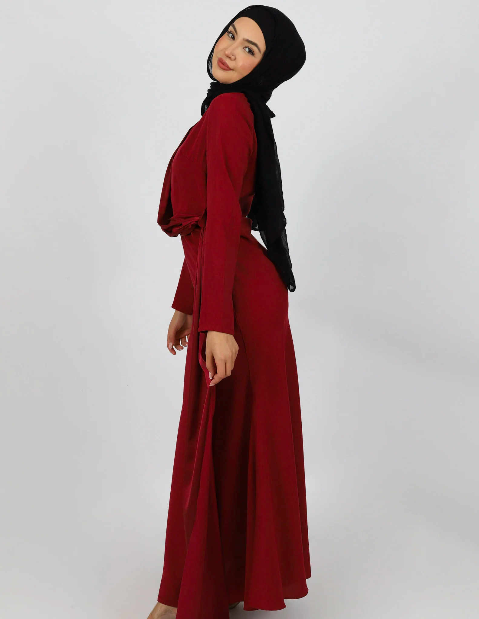 Escape Kalina Satin Drape Dress - Image 5
