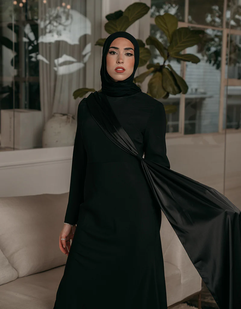 Escape Kalina Satin Drape Dress - Image 8