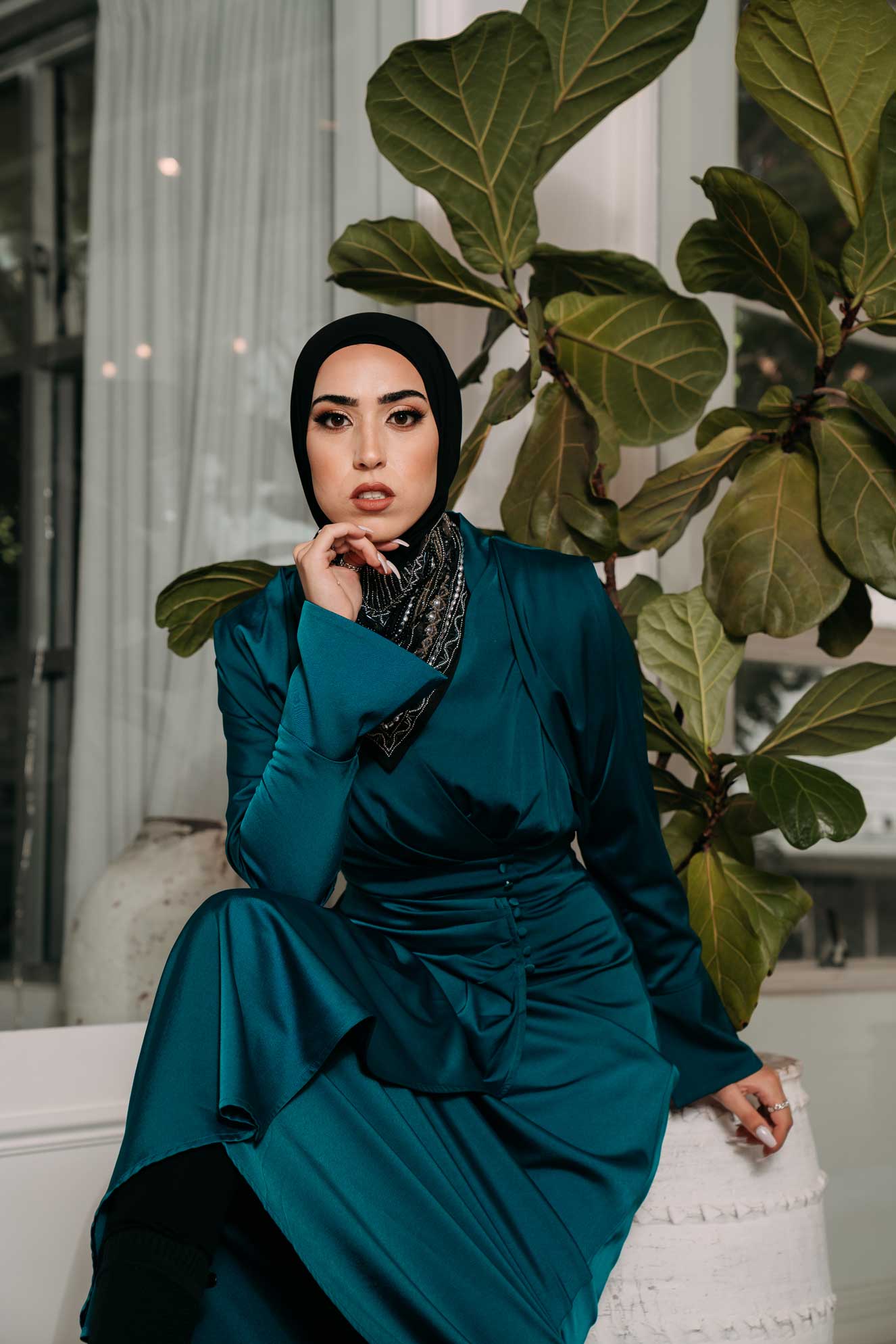 Escape Satin Detailed Blouse