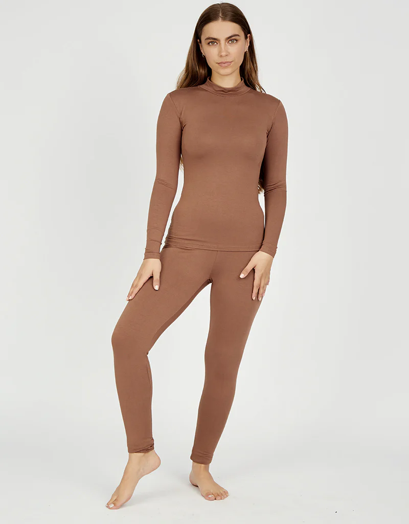 High Neck Cotton Body Top - Dark Shades - Image 26