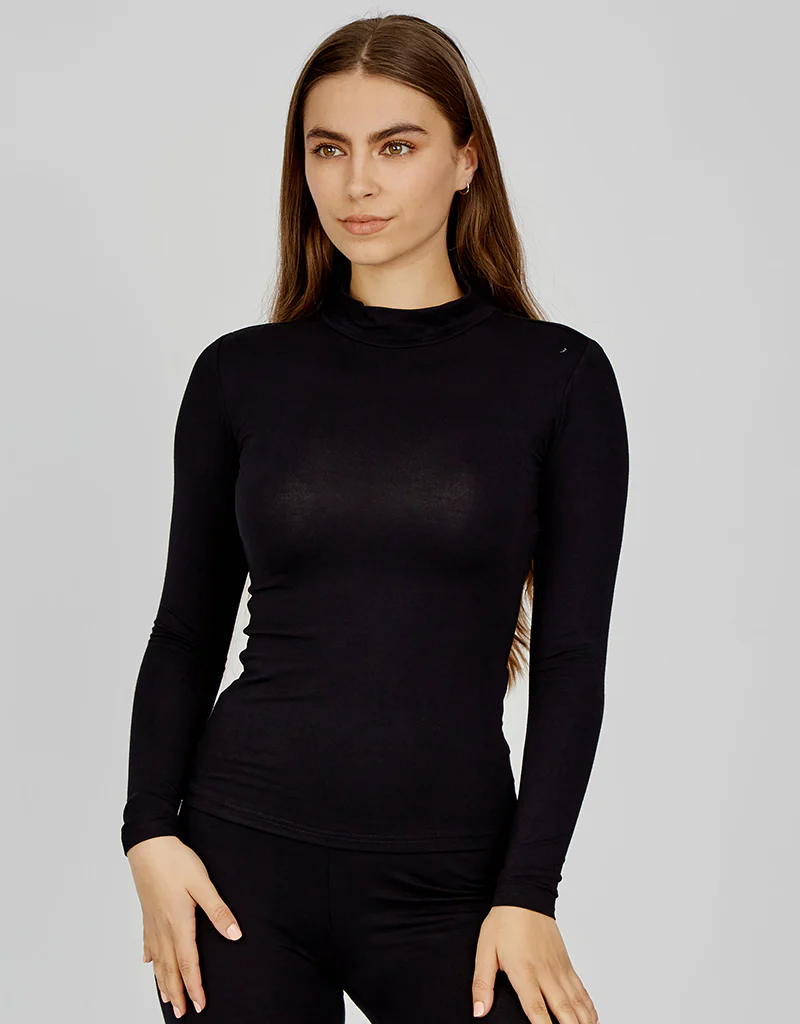 High Neck Cotton Body Top - Dark Shades - Image 8
