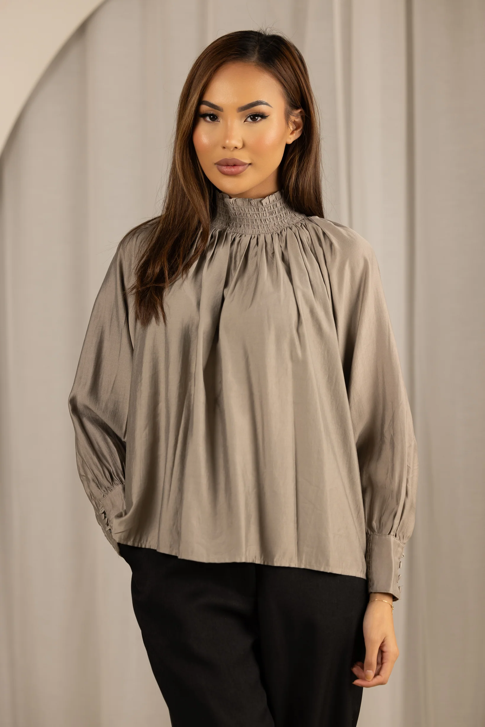 High Neck Detailed Blouse - Image 5