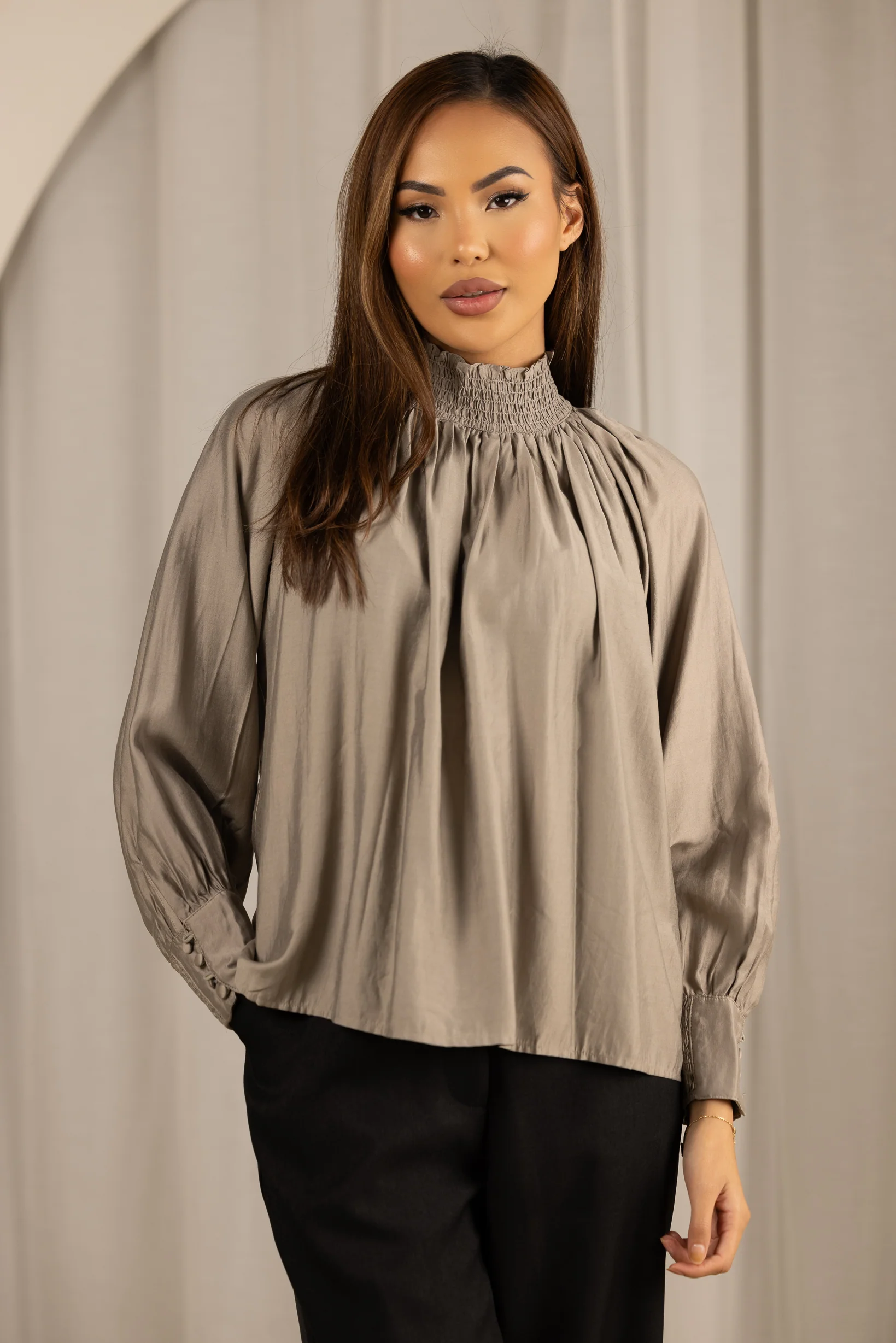 High Neck Detailed Blouse - Image 6