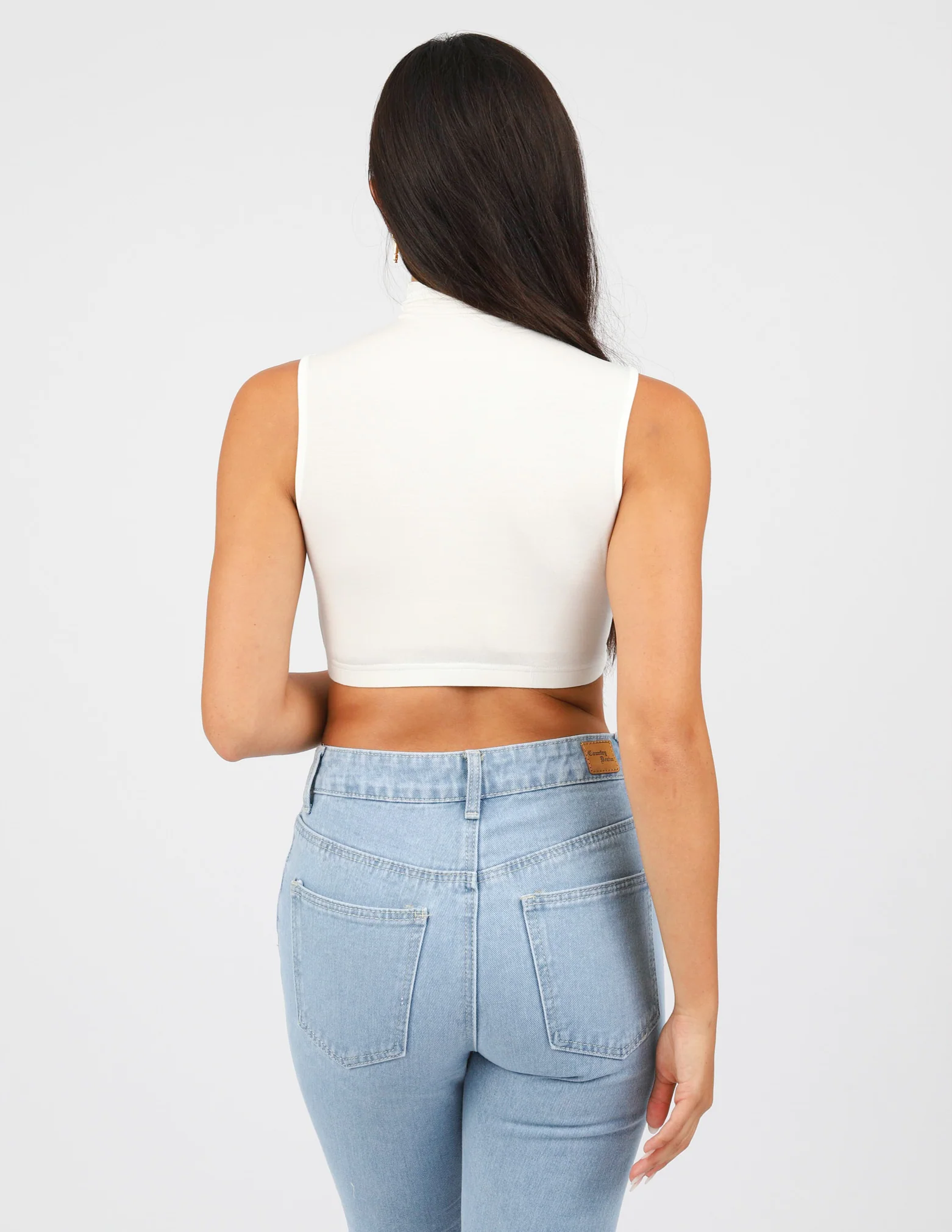 High Neck Sleeveless Crop Body Top - Image 19