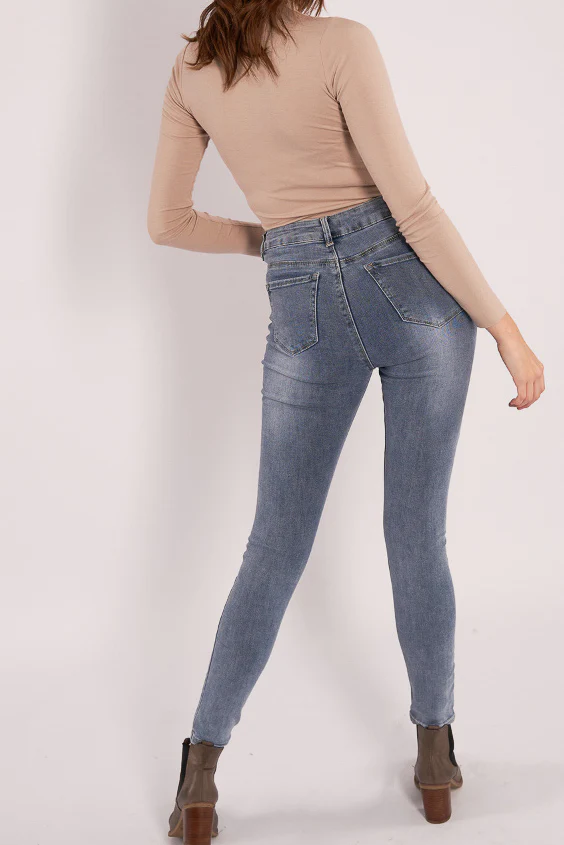 High Rise Skinny Denim Jeans - Image 5