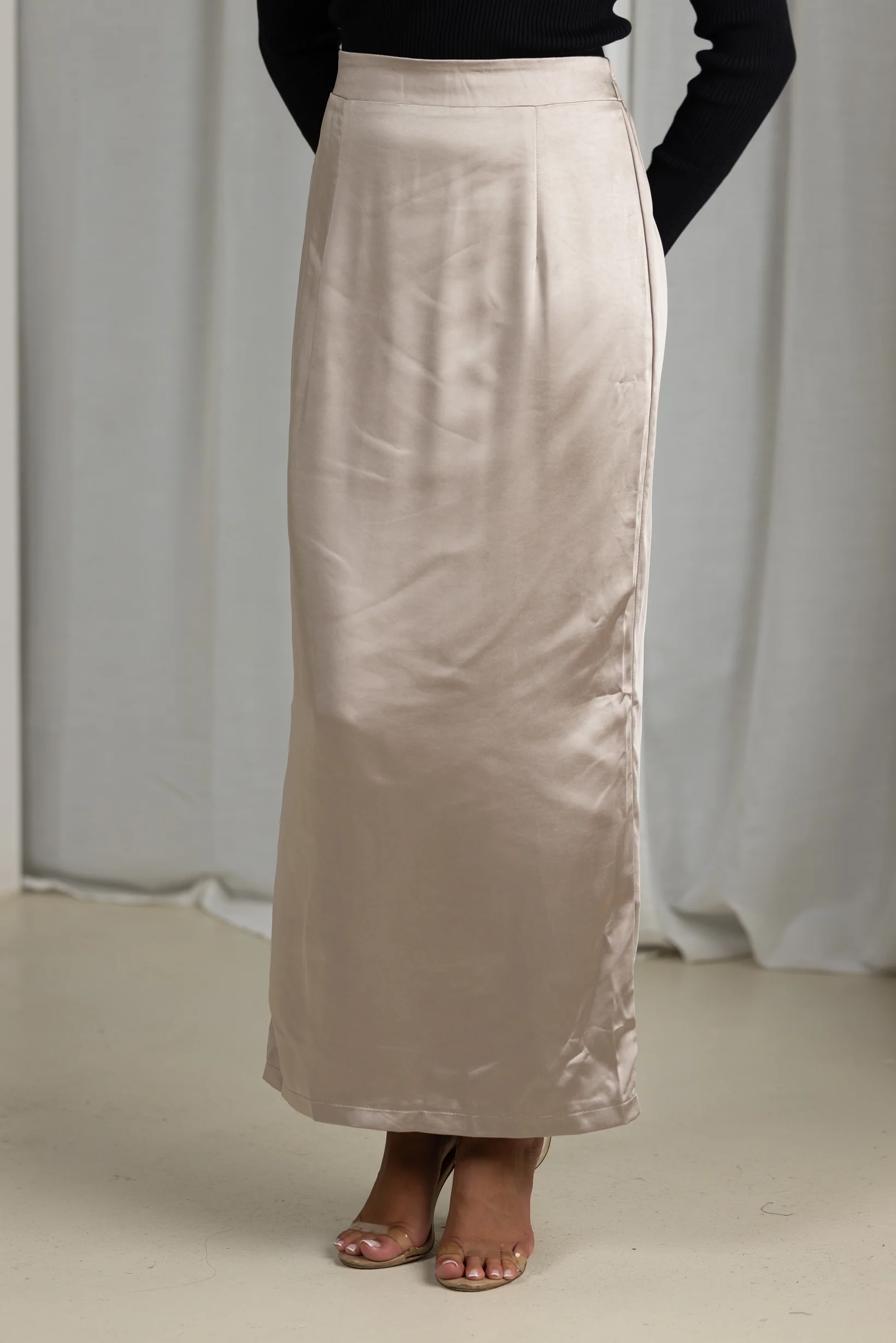 Indaya Satin Pencil Skirt - Image 2