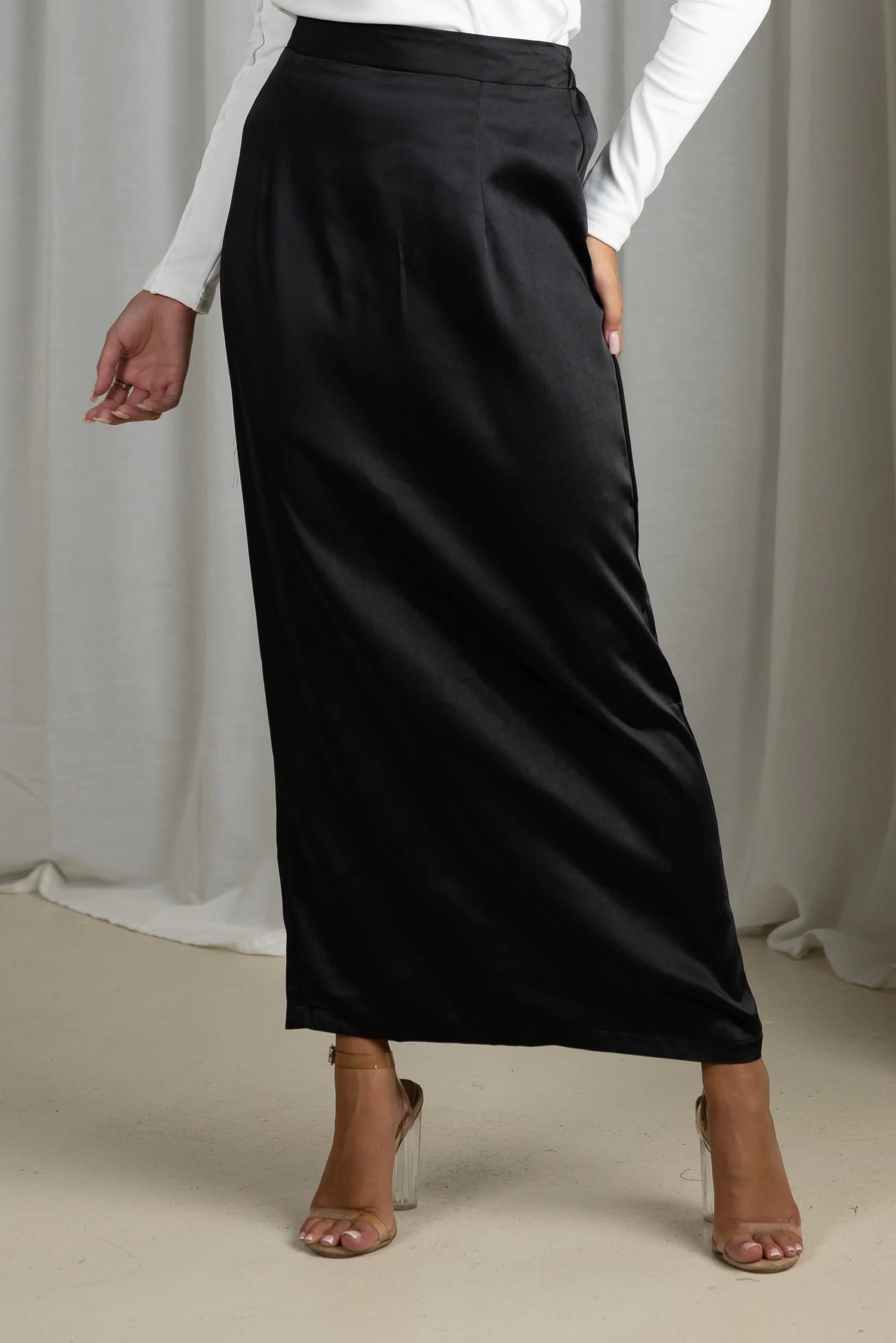 Indaya Satin Pencil Skirt - Image 5