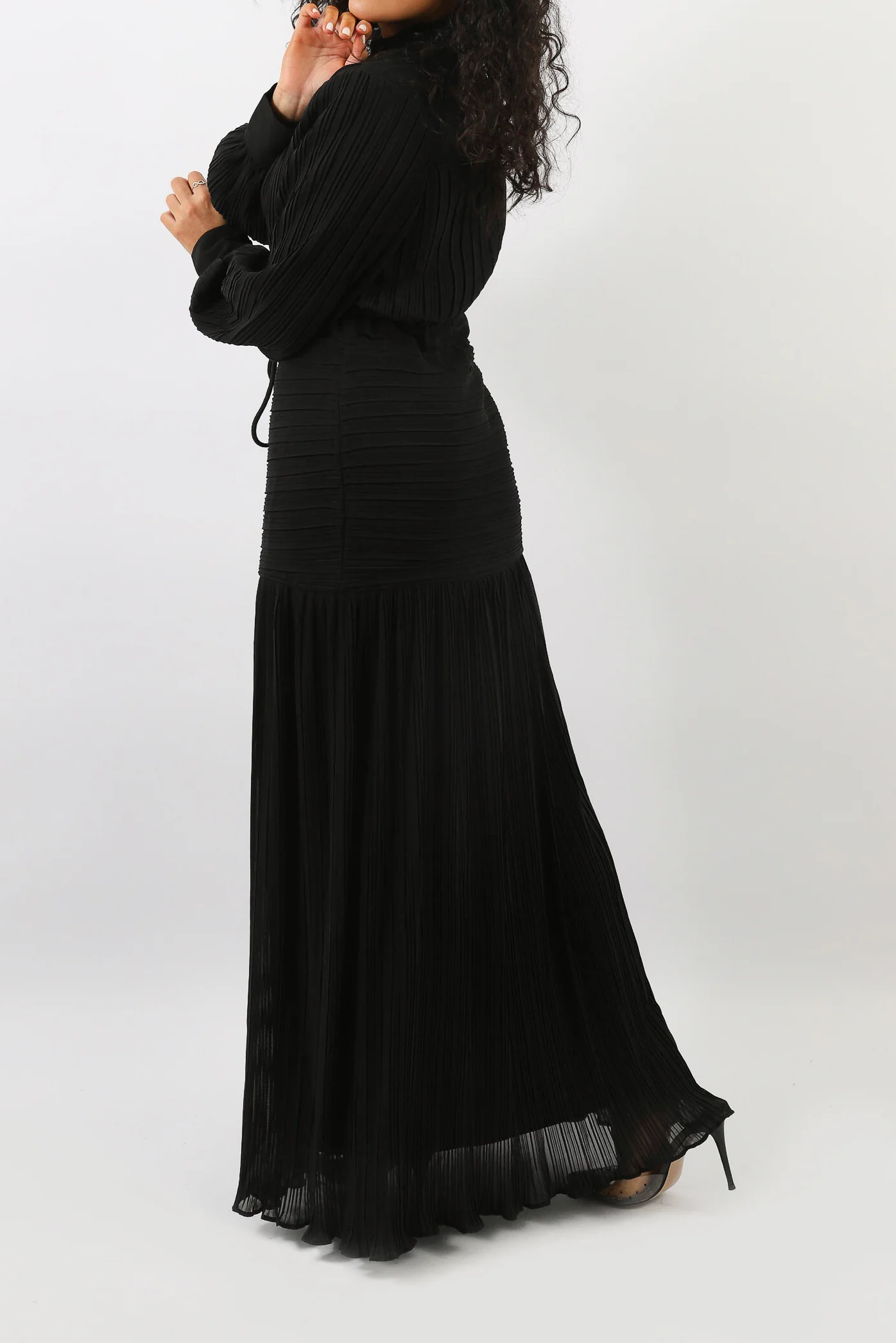 Isla Drawstring Pleat Dress - Image 3