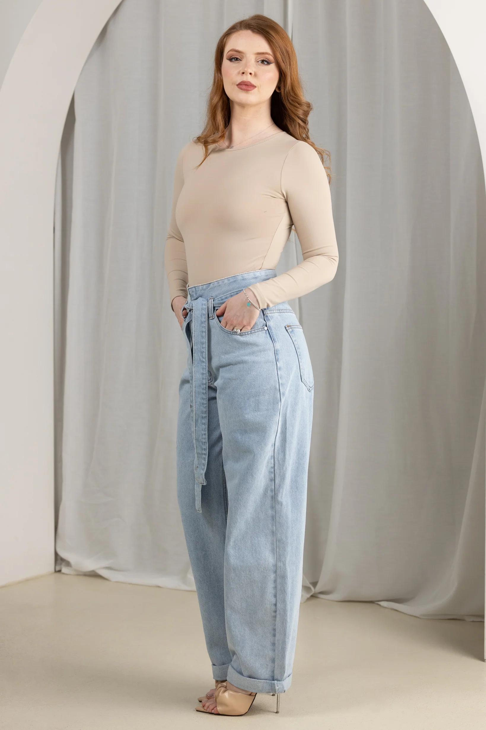 Jayda Loose Denim Tie Jeans - Image 5