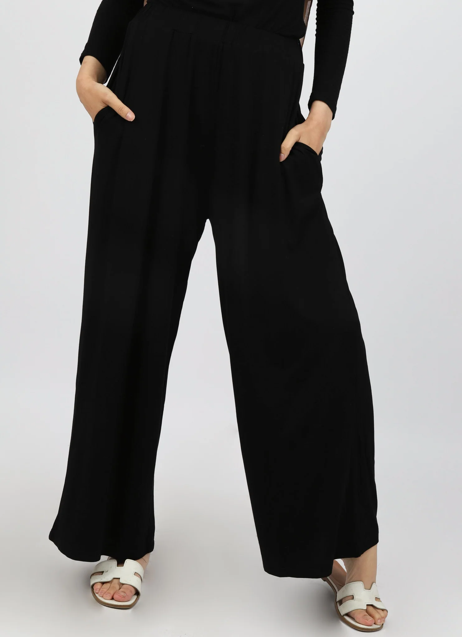 Jersey Wide Leg Pants - Image 4