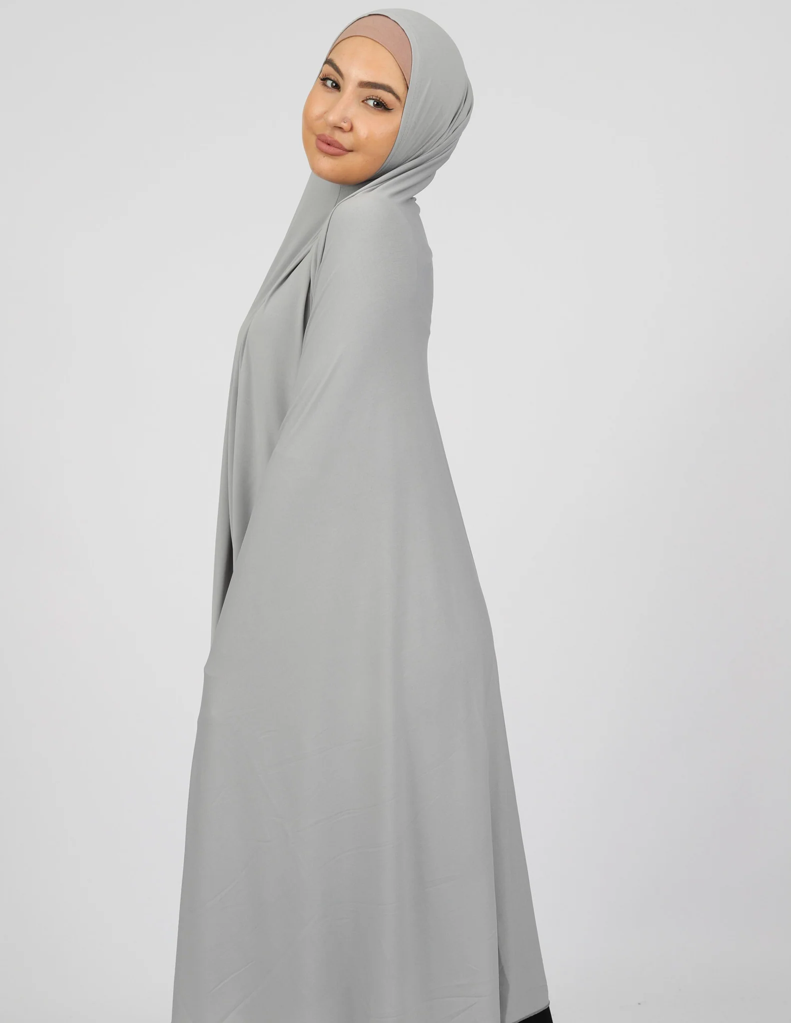 Jilbab No Sleeve Smooth Fit - Shades of Grey - Image 12