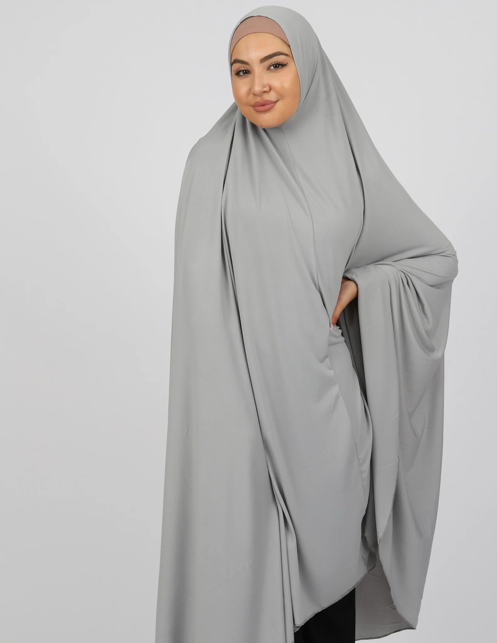 Jilbab No Sleeve Smooth Fit - Shades of Grey - Image 13