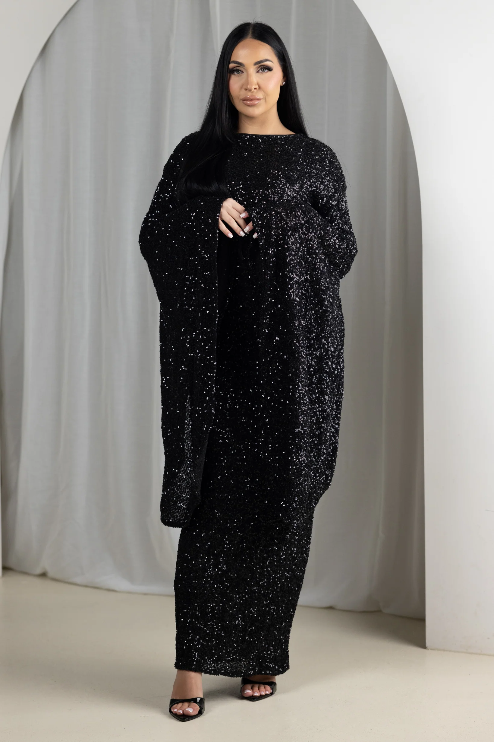 Krystal Drape Sleeve Dress - Image 12