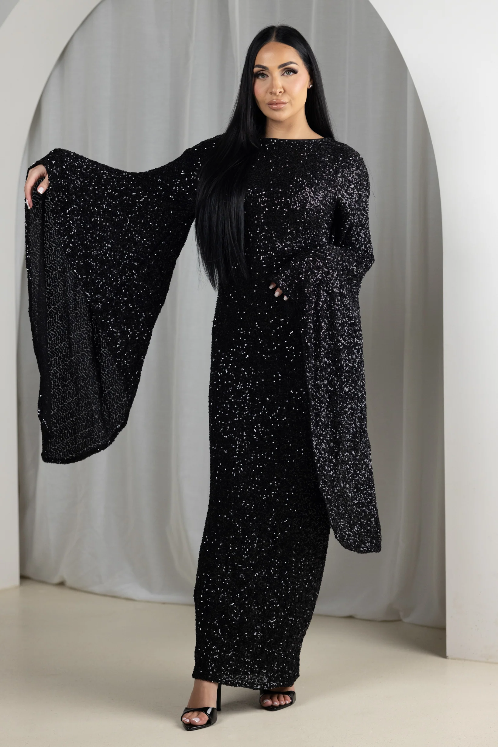 Krystal Drape Sleeve Dress - Image 13