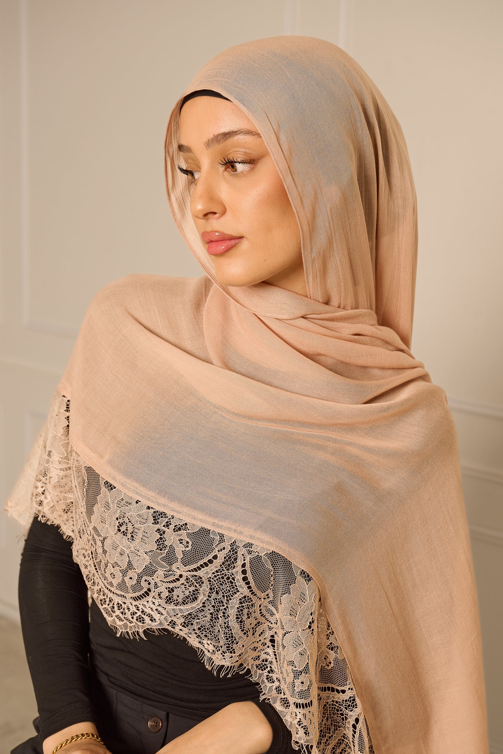 Lace Modal Shawl - Shades of Brown - Image 8
